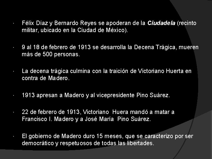 Félix Díaz y Bernardo Reyes se apoderan de la Ciudadela (recinto militar, ubicado Félix Díaz y Bernardo Reyes se apoderan de la Ciudadela (recinto militar, ubicado