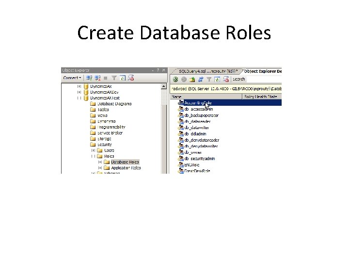 Create Database Roles 