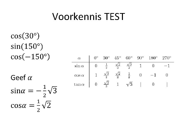 Voorkennis TEST • 