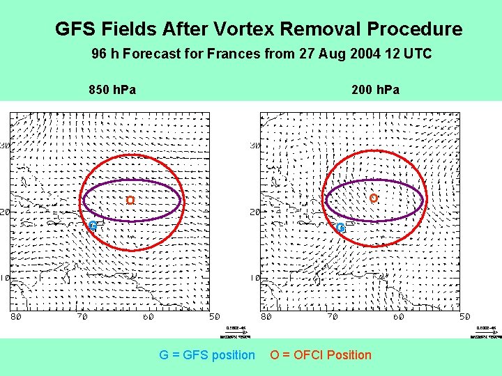 GFS Fields After Vortex Removal Procedure 96 h Forecast for Frances from 27 Aug