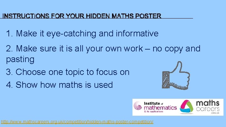 1. Make it eye-catching and informative 2. Make sure it is all your own