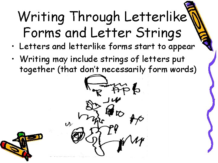 Writing Through Letterlike Forms and Letter Strings • Letters and letterlike forms start to