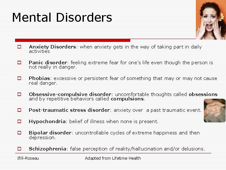 Mental Disorders o Anxiety Disorders: when anxiety gets in the way of taking part