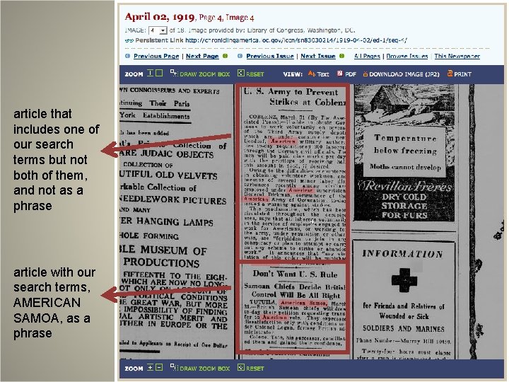 article that includes one of our search terms but not both of them, and
