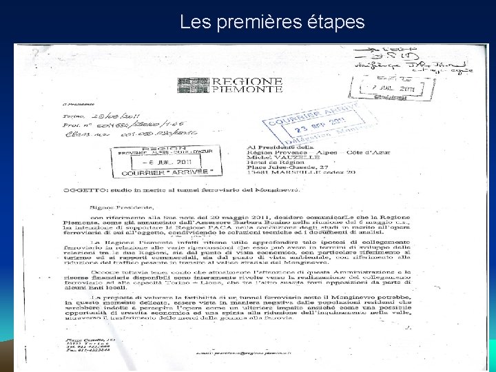 Les premières étapes 