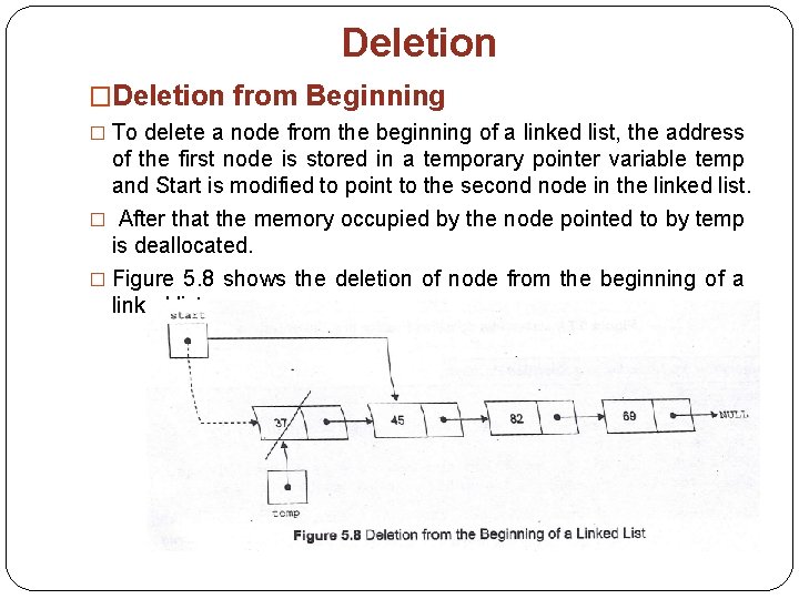 Deletion �Deletion from Beginning � To delete a node from the beginning of a