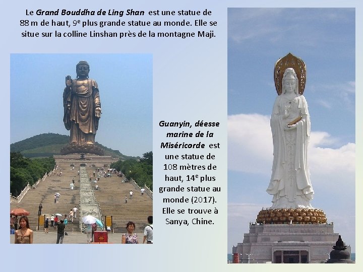 Le Grand Bouddha de Ling Shan est une statue de 88 m de haut,