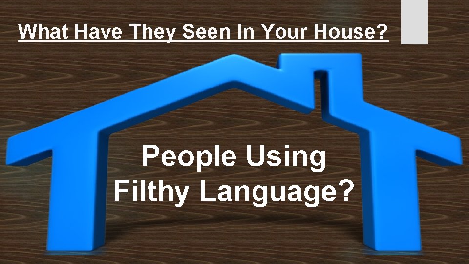 What Have They Seen In Your House? People Using Filthy Language? 