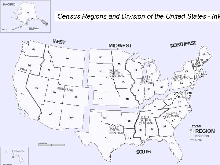 Census Regions and Division of the United States - Ink 8 