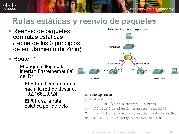 Rutas estáticas y reenvío de paquetes § Reenvío de paquetes con rutas estáticas (recuerde