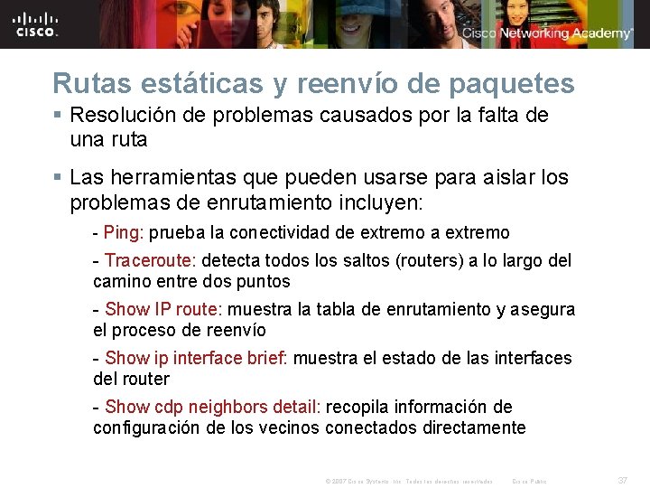 Rutas estáticas y reenvío de paquetes § Resolución de problemas causados por la falta