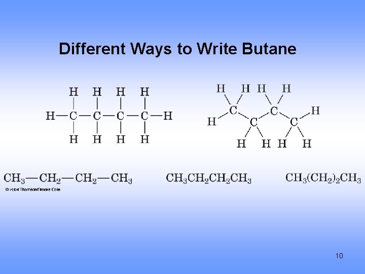 Different Ways to Write Butane 10 