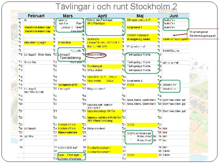 Tävlingar i och runt Stockholm 2 Vi arrangerar Strömmingsloppet Tiomilaträning 