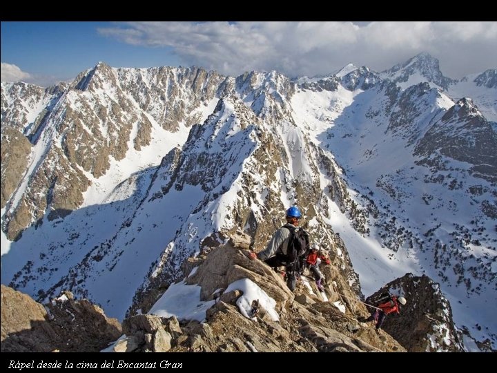 Rápel desde la cima del Encantat Gran 