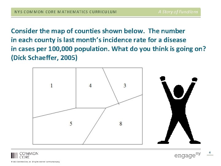 NYS COMMON CORE MATHEMATICS CURRICULUM A Story of Functions Consider the map of counties