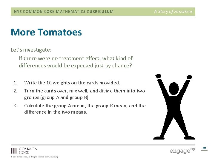 NYS COMMON CORE MATHEMATICS CURRICULUM A Story of Functions More Tomatoes Let’s investigate: If