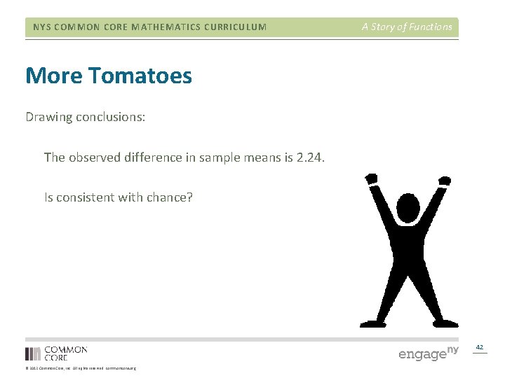 NYS COMMON CORE MATHEMATICS CURRICULUM A Story of Functions More Tomatoes Drawing conclusions: The