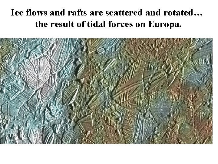 Ice flows and rafts are scattered and rotated… the result of tidal forces on