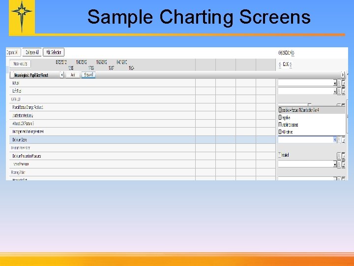 Sample Charting Screens 