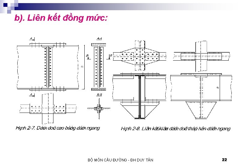 b). Liên kết đồng mức: BỘ MÔN CẦU ĐƯỜNG - ĐH DUY T N