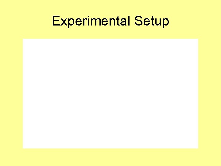Experimental Setup 