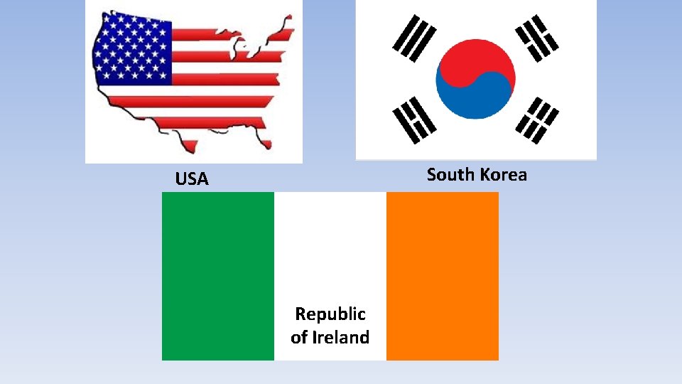 South Korea USA Republic of Ireland 