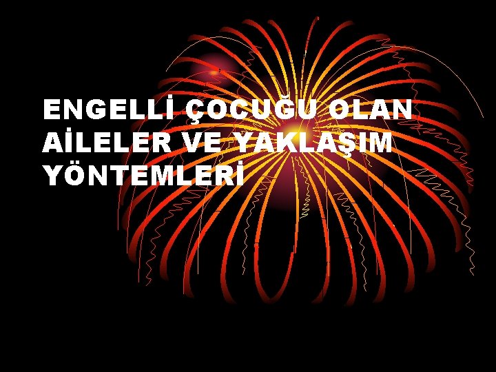 ENGELLİ ÇOCUĞU OLAN AİLELER VE YAKLAŞIM YÖNTEMLERİ 