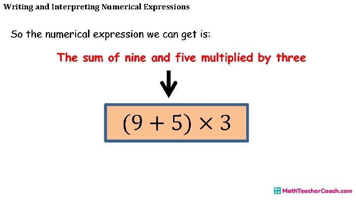 Writing and Interpreting Numerical Expressions 