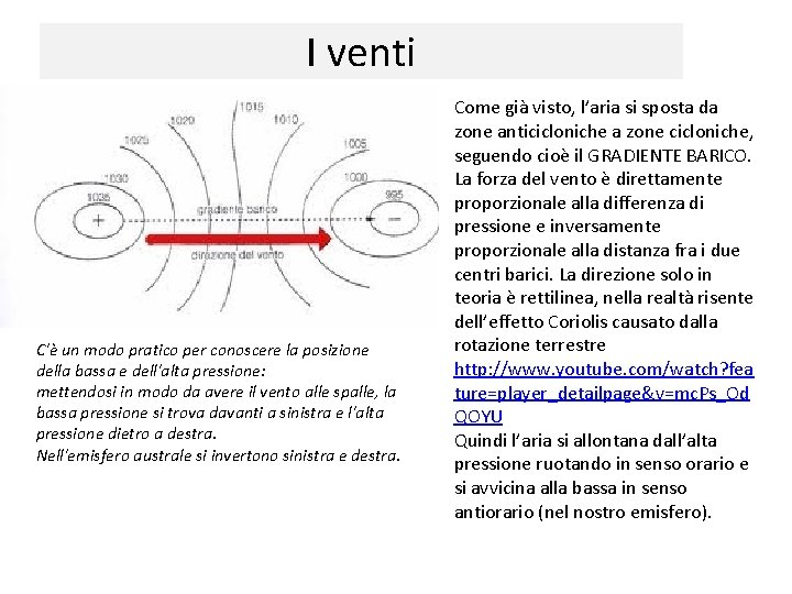 I venti C'è un modo pratico per conoscere la posizione della bassa e dell'alta