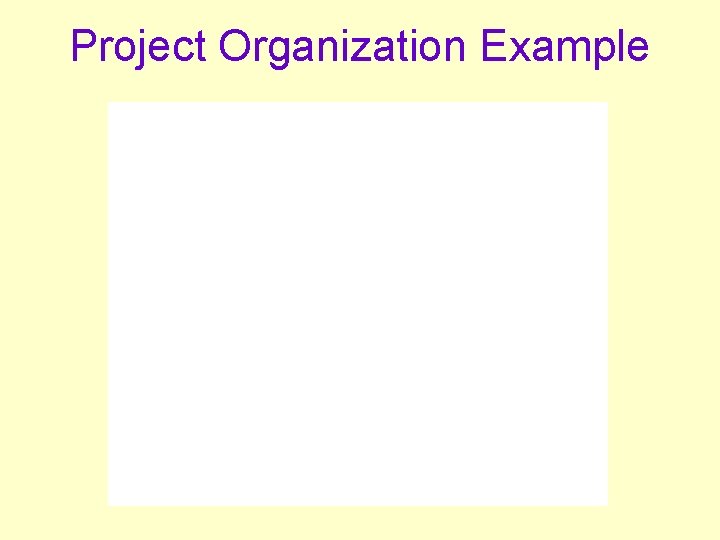 Project Organization Example 