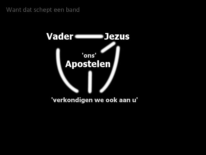 Want dat schept een band 