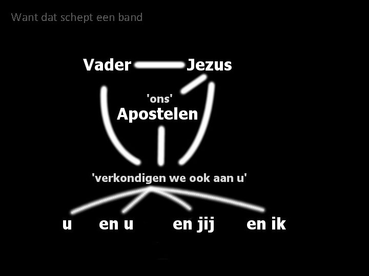 Want dat schept een band 