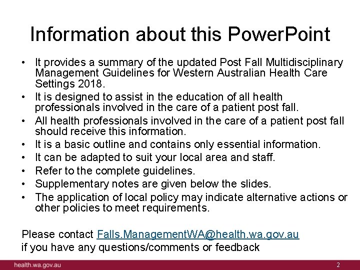 Information about this Power. Point • It provides a summary of the updated Post