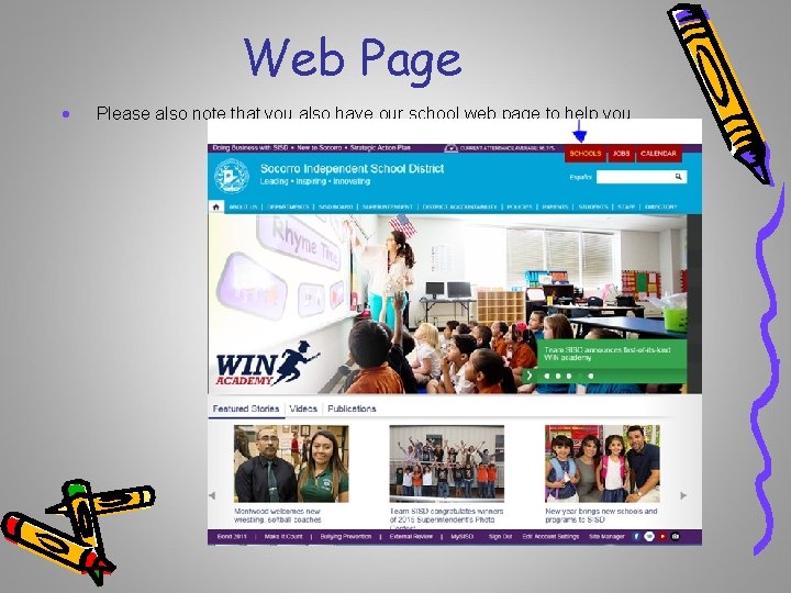 Web Page · Please also note that you also have our school web page