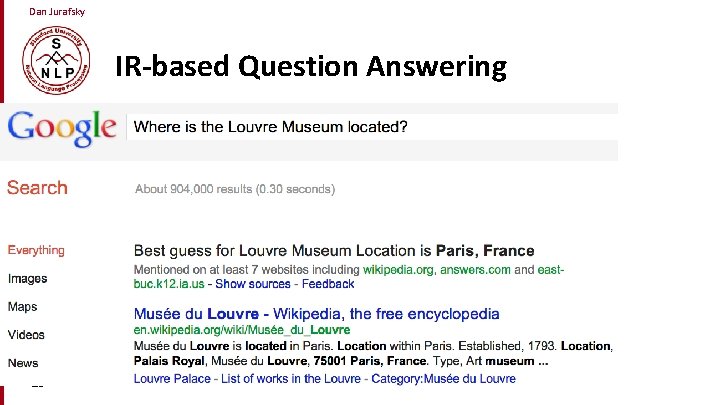 Dan Jurafsky IR-based Question Answering • a 10 