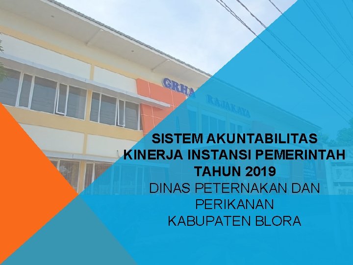 SISTEM AKUNTABILITAS KINERJA INSTANSI PEMERINTAH TAHUN 2019 DINAS PETERNAKAN DAN PERIKANAN KABUPATEN BLORA 