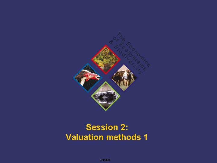 Session 2: Valuation methods 1 ©TEEB Training 
