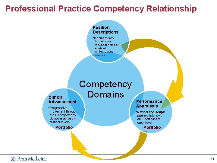 Professional Practice Competency Relationship Position Descriptions • 8 competency domains are essential across 4