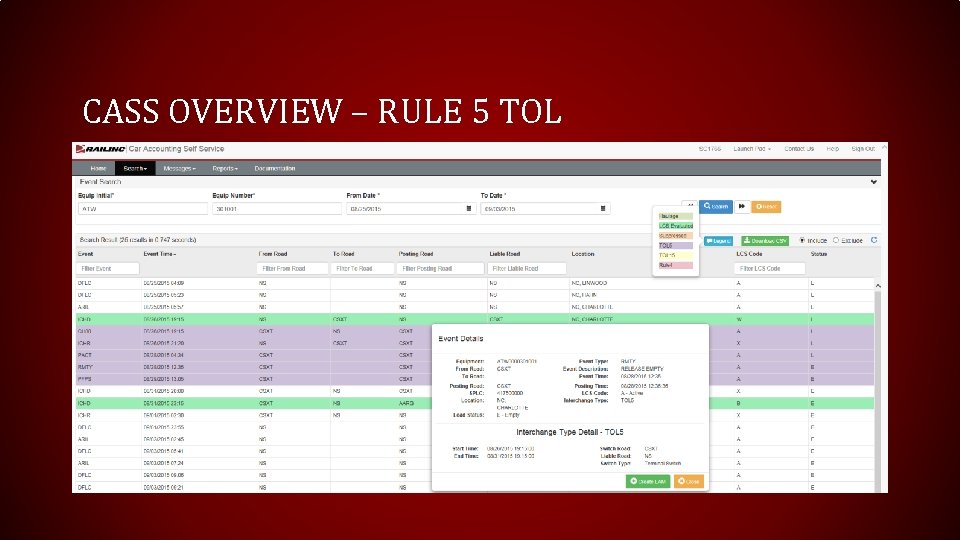 CASS OVERVIEW – RULE 5 TOL 