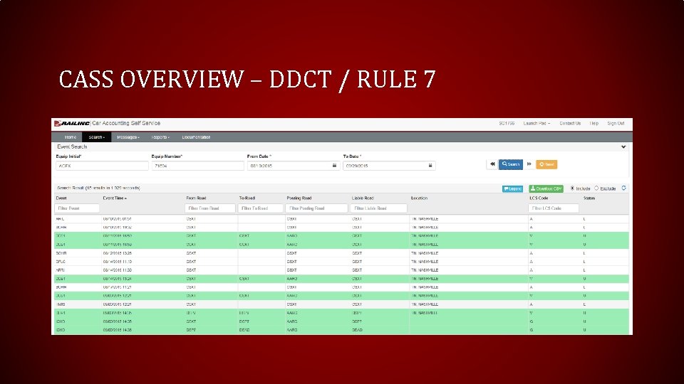 CASS OVERVIEW – DDCT / RULE 7 