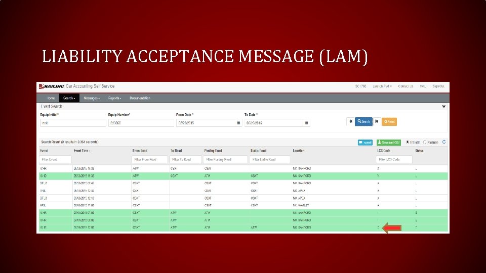 LIABILITY ACCEPTANCE MESSAGE (LAM) 