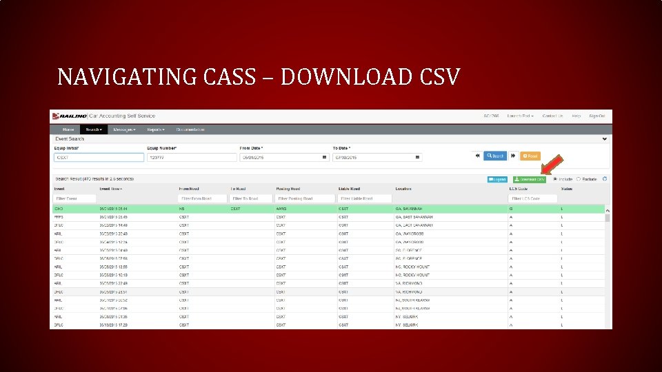 NAVIGATING CASS – DOWNLOAD CSV 