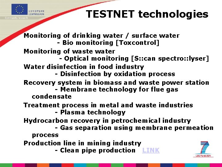 TESTNET technologies Monitoring of drinking water / surface water - Bio monitoring [Toxcontrol] Monitoring