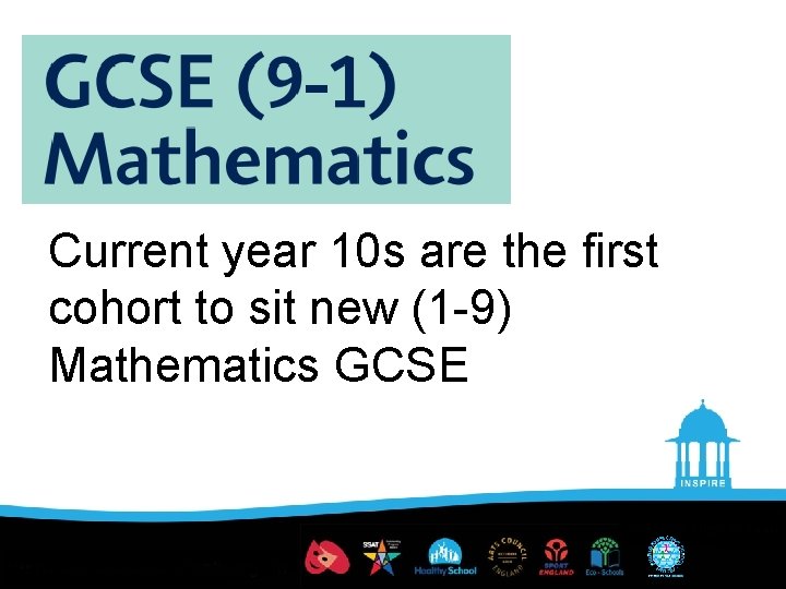 Current year 10 s are the first cohort to sit new (1 -9) Mathematics