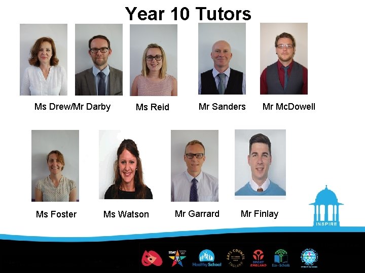 Year 10 Tutors Ms Drew/Mr Darby Ms Foster Ms Reid Ms Watson Mr Sanders