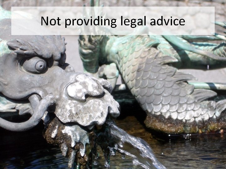 Not providing legal advice 