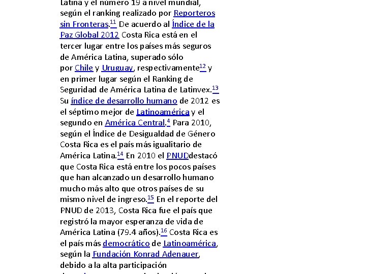 Latina y el número 19 a nivel mundial, según el ranking realizado por Reporteros