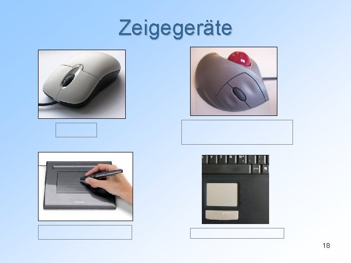 Zeigegeräte 18 