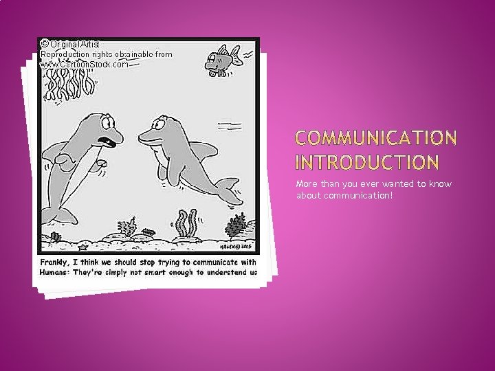 More than you ever wanted to know about communication! 