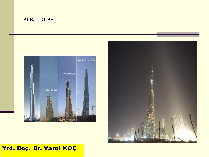 BURJ - DUBAİ Yrd. Doç. Dr. Varol KOÇ 